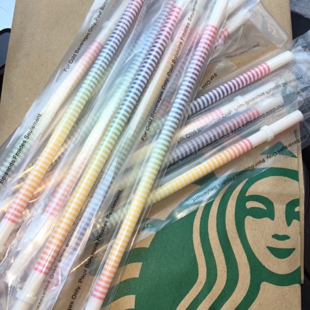Starbucks 3 Rainbow Reusable Straws